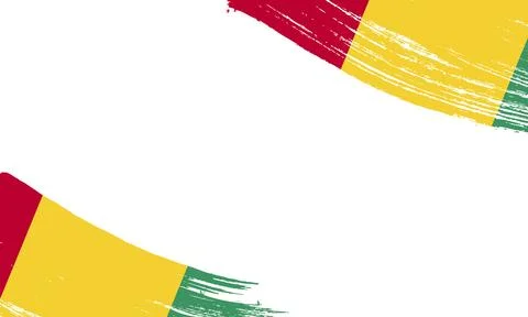 Guinea Flag with Brush Stroke Effect, Grunge brush stroke. Watercolor paint.. Stock Illustration