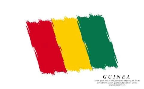Guinea flag brush vector background. Grunge style country flag of Guinea br.. Stock Illustration