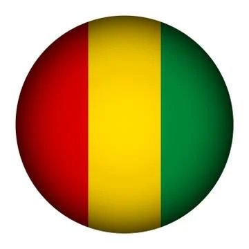 Guinea flag button. Stock Illustration