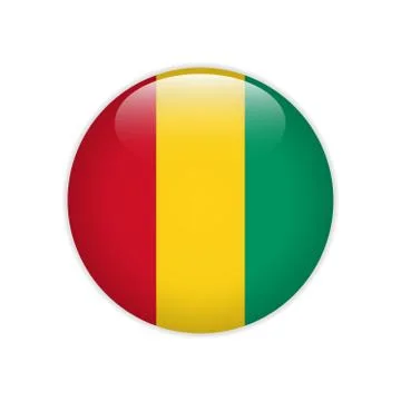 Guinea flag on button Stock Illustration