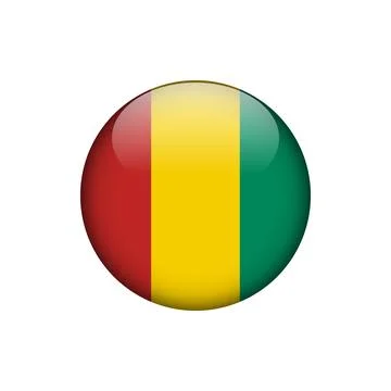Guinea Flag Circle Button Vector Template Illustrazione stock