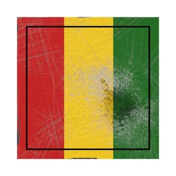 Guinea flag in concrete square Stock Illustration