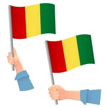 Guinea flag in hand icon Stock Illustration