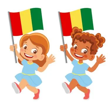 Guinea flag in hand set Stock Illustration