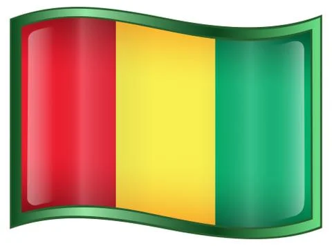 Guinea flag icon. 库存插图