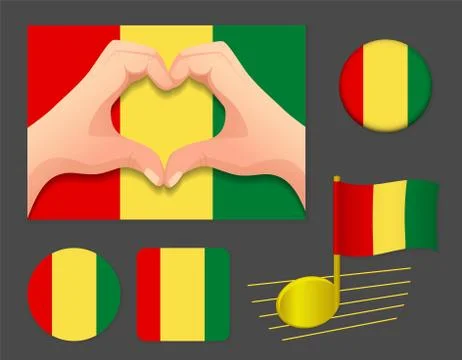 Guinea flag icon Stock Illustration
