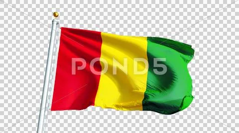Guinea flag, long shot, isolated with alpha channel Stock Photos
