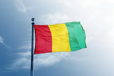 Guinea flag on the mast Stock Photos