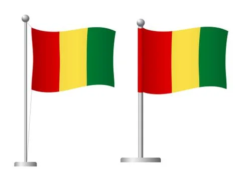 Guinea flag on pole icon Stock Illustration