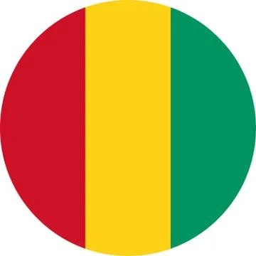 Guinea flag round icon vector Stock Illustration