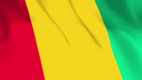 Guinea Flag Seamless Loop 4k 60fps on Sky Background Stock Footage 340343570