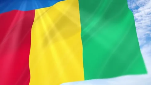 Guinea Flag Seamless Loop 4k 60fps on Sky Background Stock Footage 341673529