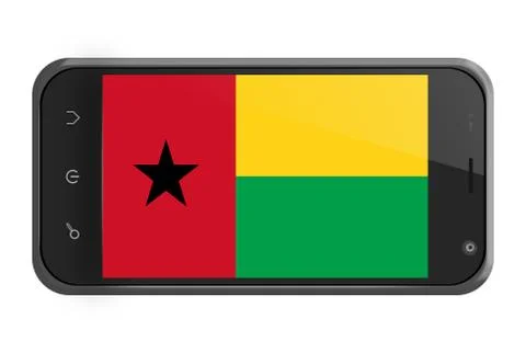 Guinea flag on smartphone screen isolated Stock Illustration