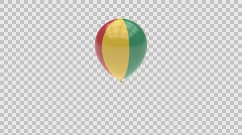 Guinea flag textured balloon rotating Alpha Stock-Footage 61407215