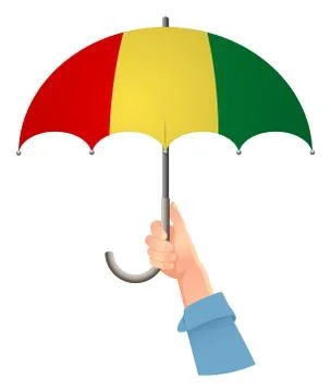 Guinea flag umbrella Stock Illustration