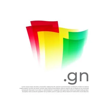 Guinea flag. Vector design national poster on a white background, gn domain Stock Illustration