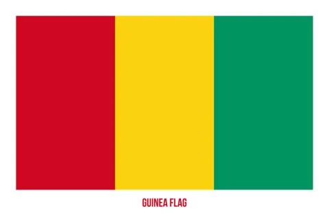 Guinea Flag Vector Illustration on White Background. Guinea National Flag. Stock Illustration