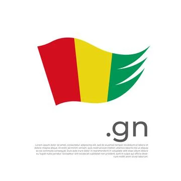 Guinea flag. Vector stylized design national poster on white background. Guinean Stock Illustration