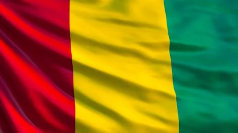 Guinea flag. Waving flag of Guinea 3d illustration Stock Illustration