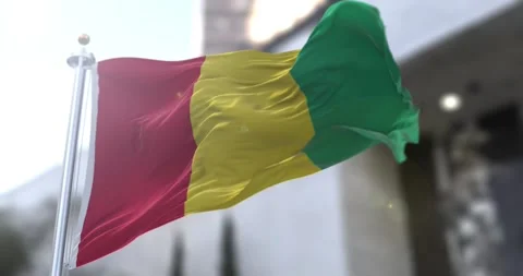 Guinea-flag-waving-seamless-loop-4k-60fps Stock Footage 332110531
