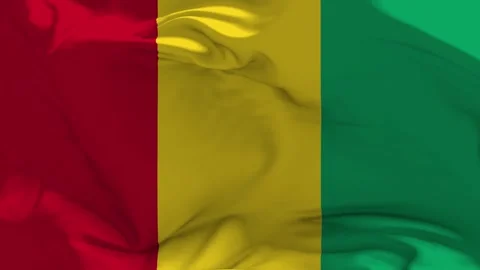Guinea Flag Waving in Slow Motion Loop Animation Stockbeeldmateriaal 338179645