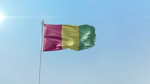 Guinea  flag zoom alpha sky Stock-Footage 139714862