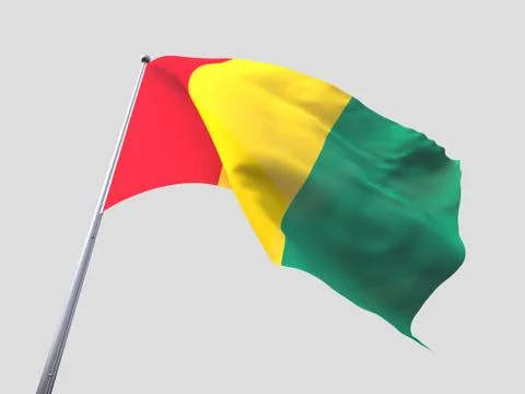 Guinea flying flag isolate on white background. Stock Illustration