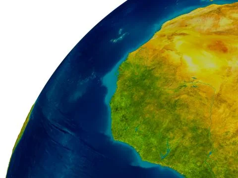 Guinea on globe Stock Illustration