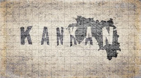 Guinea Kankan Typography Map Stock Illustration