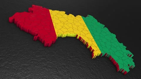 Guinea map 3d. 3d map of Guinea. Stock Footage 272989278