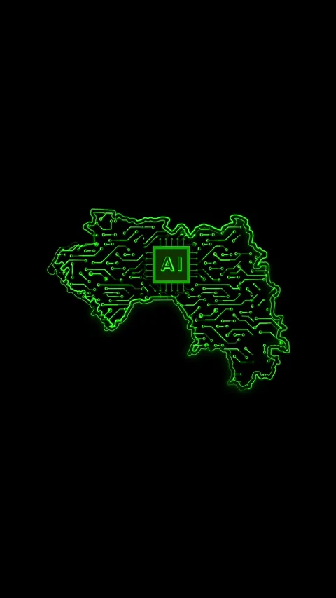 Guinea Map AI Chipset Technology Opener Stock Footage 337171653