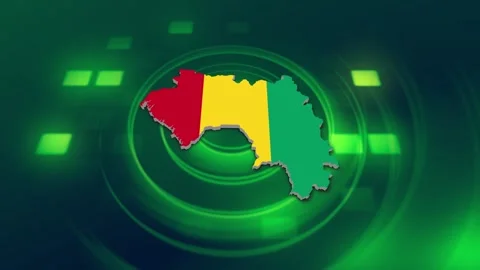 Guinea Map and Flag Background 動画素材 344028102