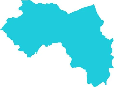 Guinea MAP in Blue, Country Map, Guinea, Border Map, Border line of Guinea,.. Illustrazione stock