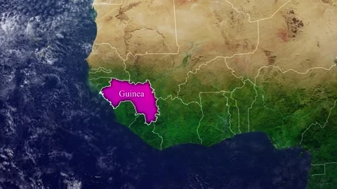 GUINEA Map With Borders Video stock 318676484