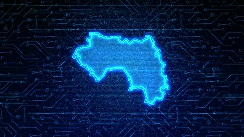 Guinea Map Digital Technology Opener Stock Footage 335081211