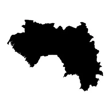 Guinea map - filled hand-drawn map Stock Illustration