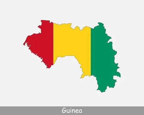 Guinea Map Flag Stock Illustration