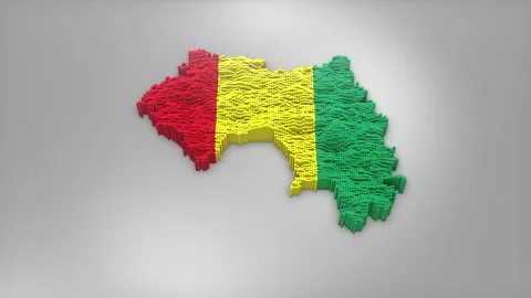 Guinea Map with Flag Intro Background Stock Footage 315164448