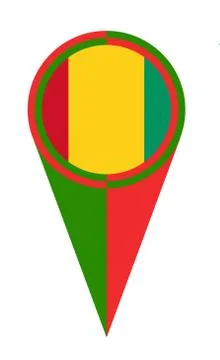 Guinea Map Pointer Location Flag 库存插图