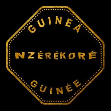 Guinea Nzerekore Seal Map Design Stock Illustration