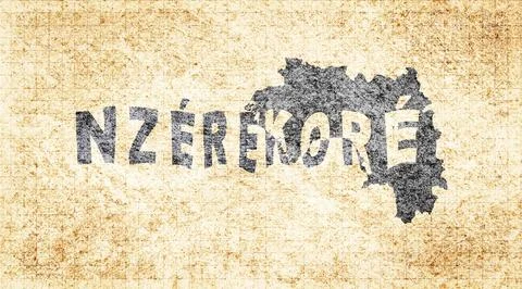 Guinea Nzerekore Typography Map Stock Illustration