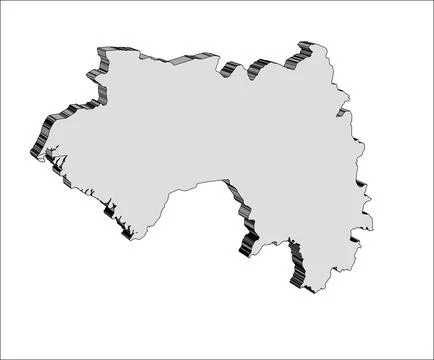 Guinea Outline 3D Map Isolated On White Stock Illustration