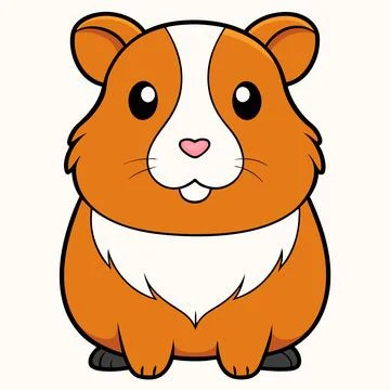 Guinea pig animal flat vector illustration on white background. Stock Illustration