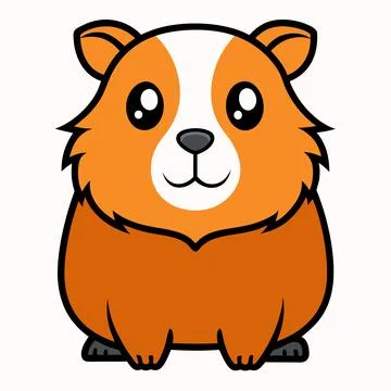 Guinea pig animal flat vector illustration on white background. Stock Illustration