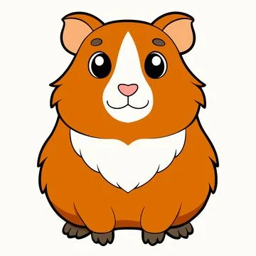 Guinea pig animal flat vector illustration on white background. Stock Illustration