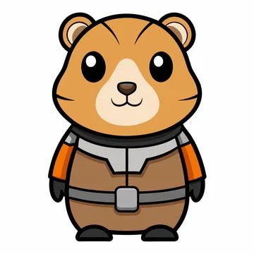 Guinea pig animal flat vector illustration on white background. Stock Illustration