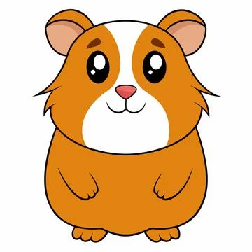 Guinea pig animal flat vector illustration on white background. Stock Illustration
