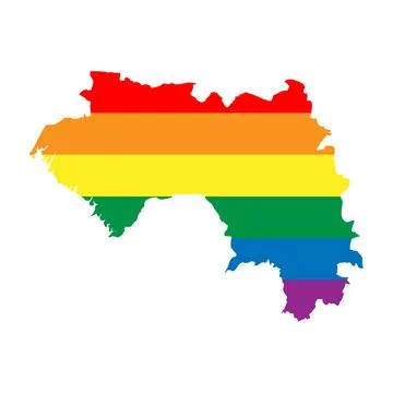 Guinea rainbow vector map Stock Illustration