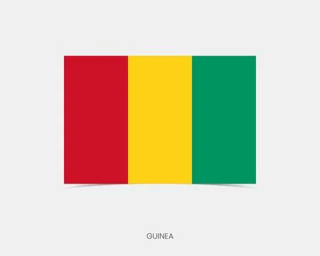 Guinea Rectangle flag icon with shadow. Stock Illustration