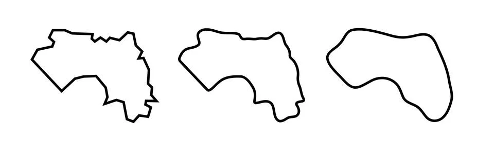 Guinea vector country map in three levels of smoothness Stock Illustration